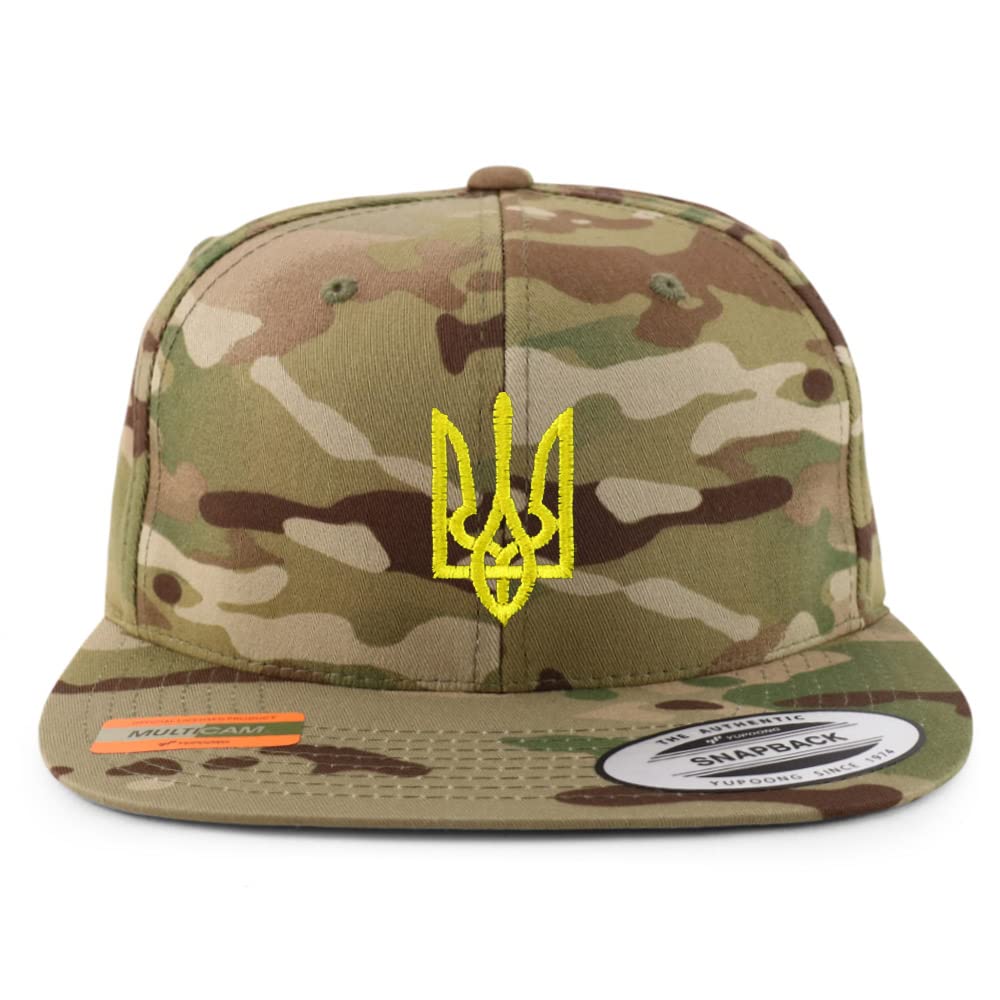 Trendy Apparel Shop Ukrainian National Symbol Embroidered Flatbill Snapback Cap
