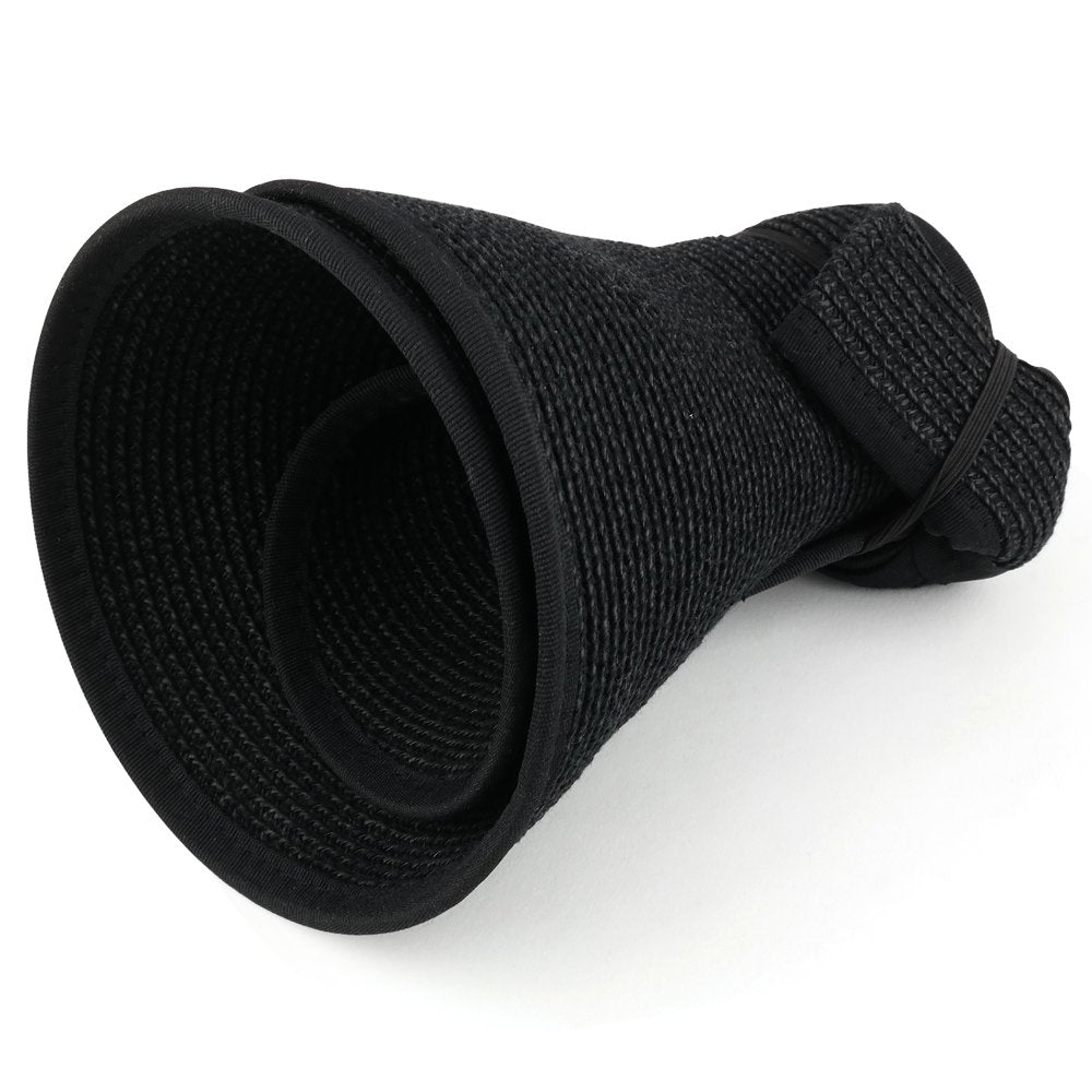 Trendy Apparel Shop Womens UPF 50+ Paper Braid Rolled UV Protection Visor Hat with Bow