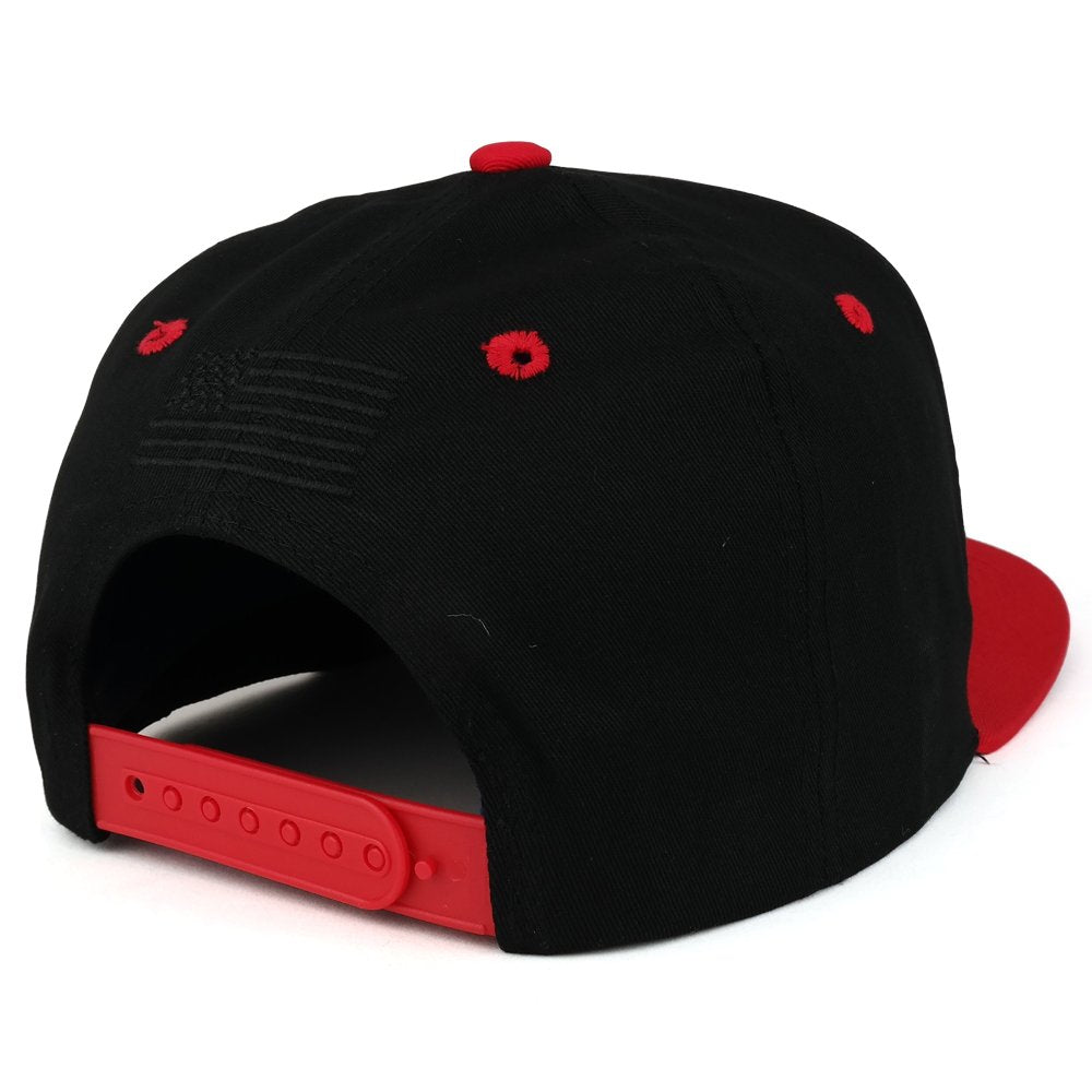 Trendy Apparel Shop USA Flag with Floral Pattern Print Embroidered Flat Bill Snapback Cap