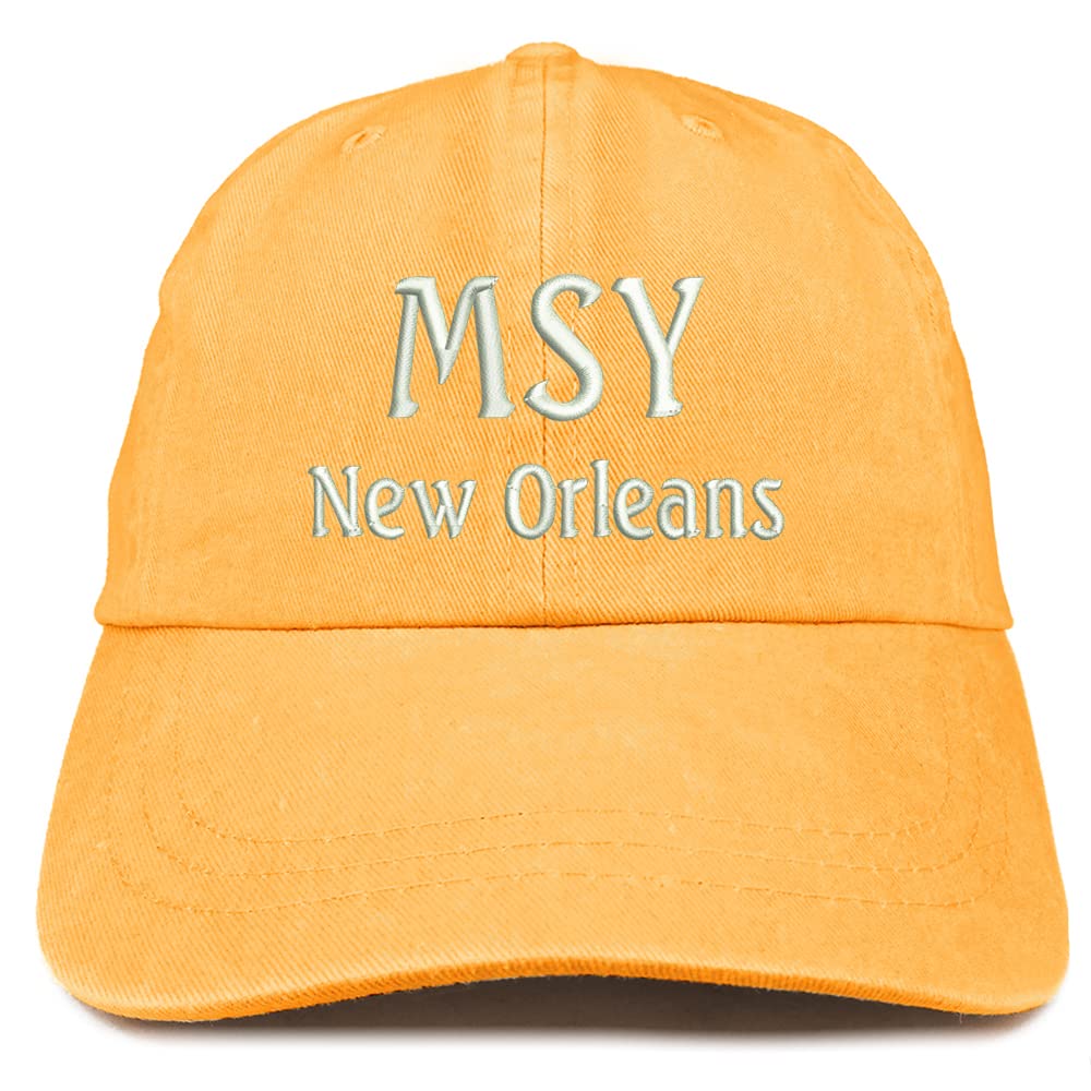 Trendy Apparel Shop MSY New Orleans Embroidered Pigment Dyed Washed Baseball Cap