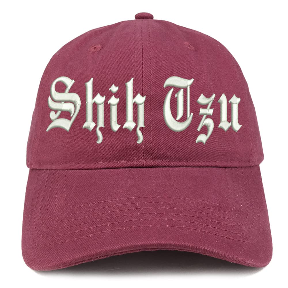 Trendy Apparel Shop Old English Shih Tzu Low Profile Soft Cotton Baseball Cap