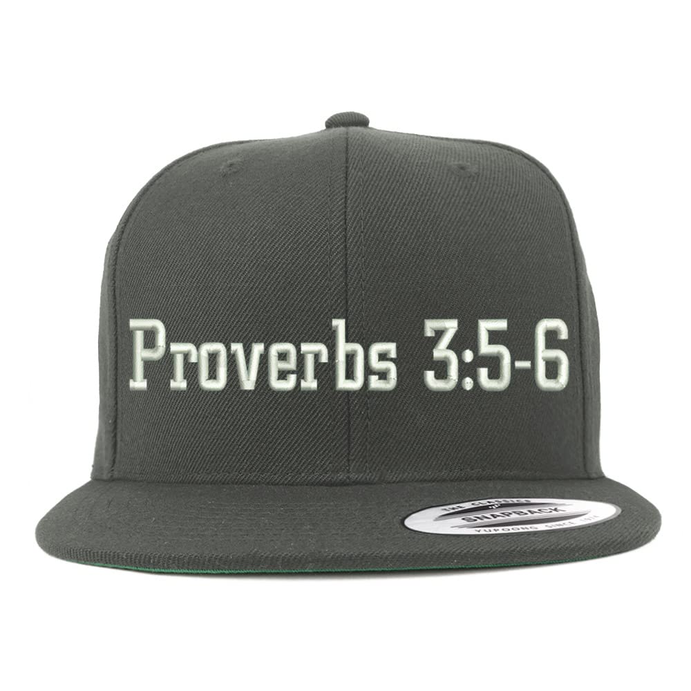 Trendy Apparel Shop Proverbs 3:5-6 Embroidered Flatbill Snapback