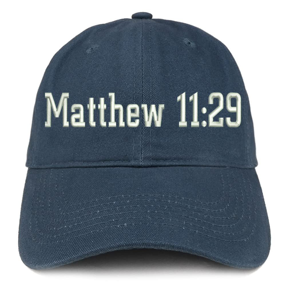 Trendy Apparel Shop Matthew 11:29 Low Profile Soft Cotton Baseball Cap