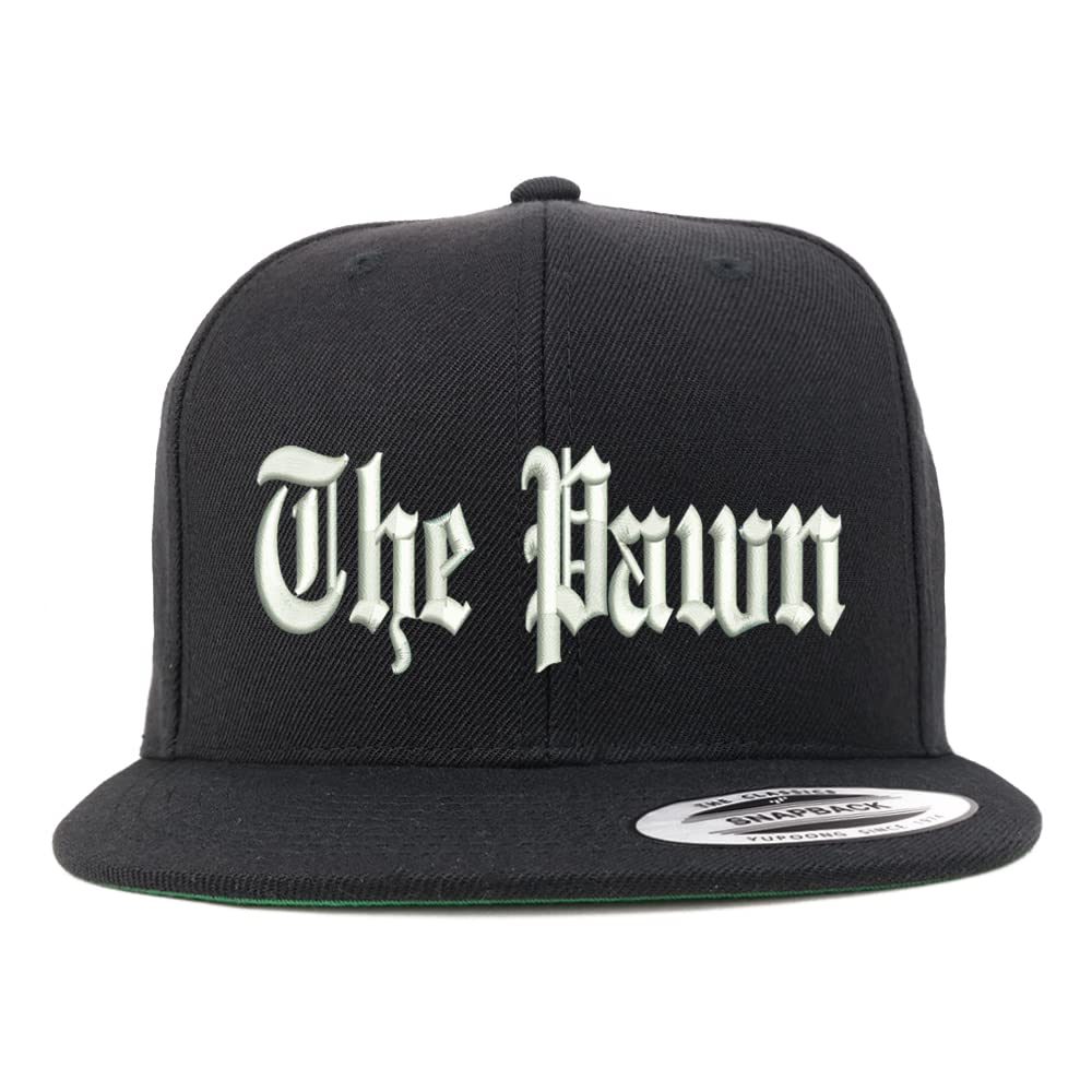 Trendy Apparel Shop The Pawn Old English Embroidered Flatbill Snapback