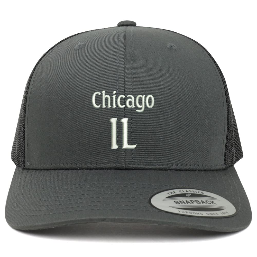 Trendy Apparel Shop ORD Chicago Embroidered Retro Fit Trucker Mesh Cap
