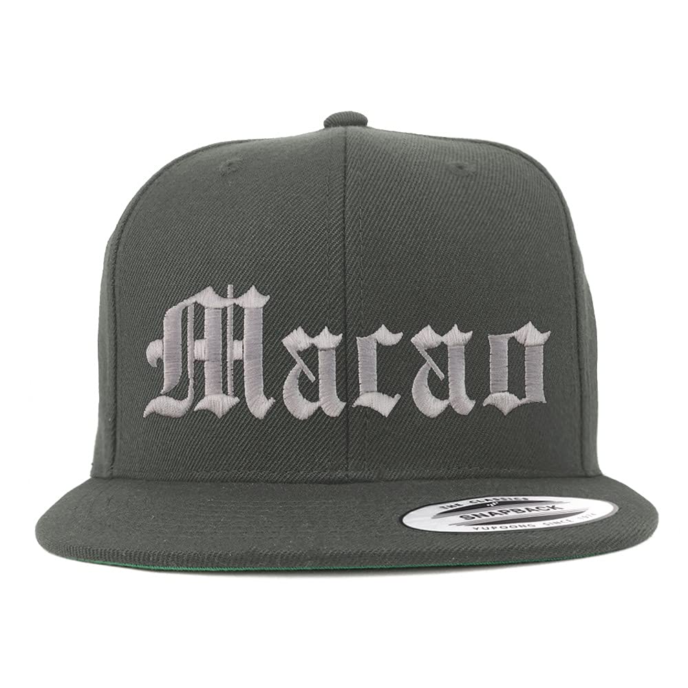 Trendy Apparel Shop Macao Old English Embroidered Flatbill Snapback