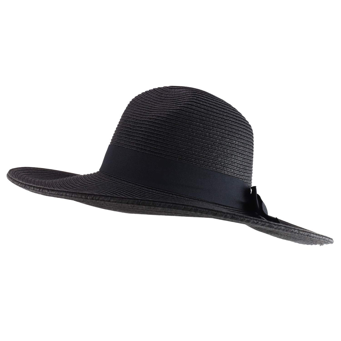 Trendy Apparel Shop Women's Fedora Crown Ribbon Band Wide Brim Sun Hat