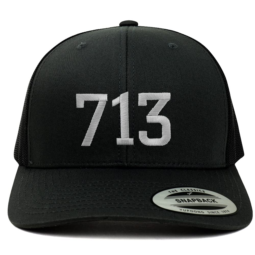 Trendy Apparel Shop Houston 713 Old English 6 Panel Trucker Mesh Cap