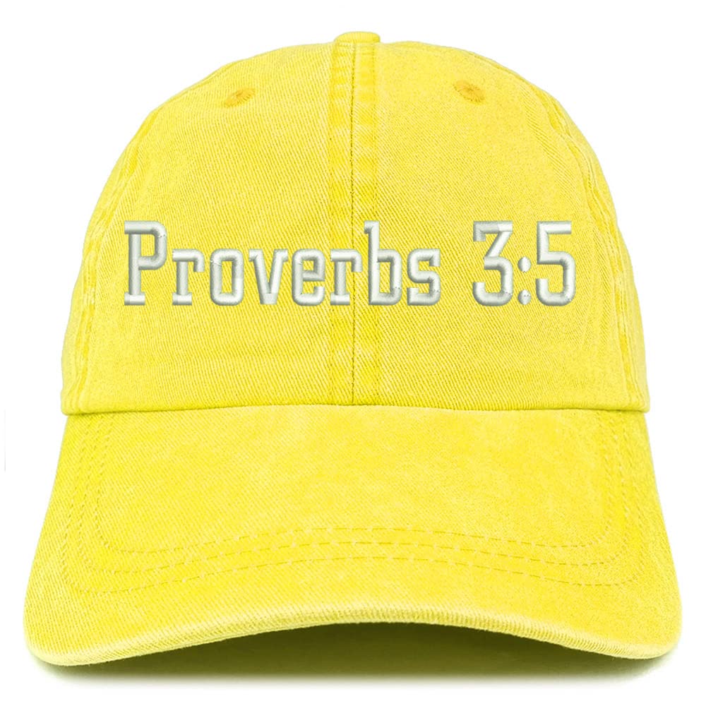 Trendy Apparel Shop Proverbs 3:5 Washed Pigment Dyed Baseball Cap