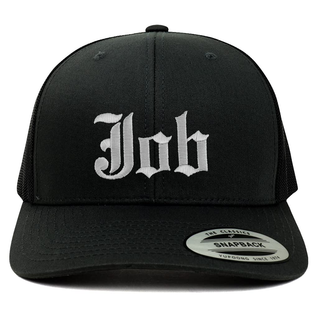 Trendy Apparel Shop Job Old English 6 Panel Trucker Mesh Cap
