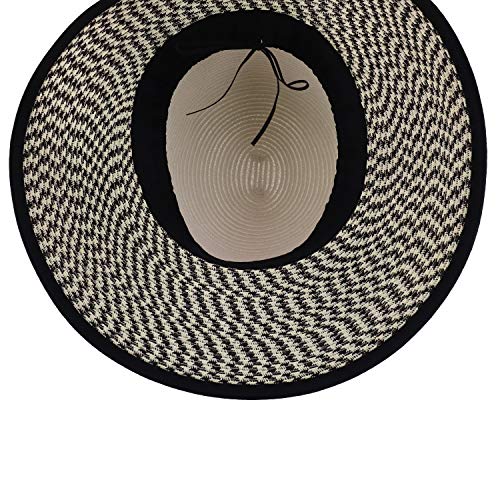 Trendy Apparel Shop UPF 50+ Women's Paper Braid Unbalanced Brim Sun Hat