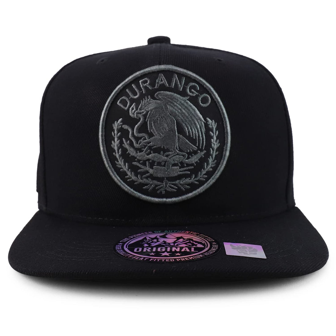 Trendy Apparel Shop Cities of Mexico Circular Logo Embroidered Flatbill Snapback Baseball Cap