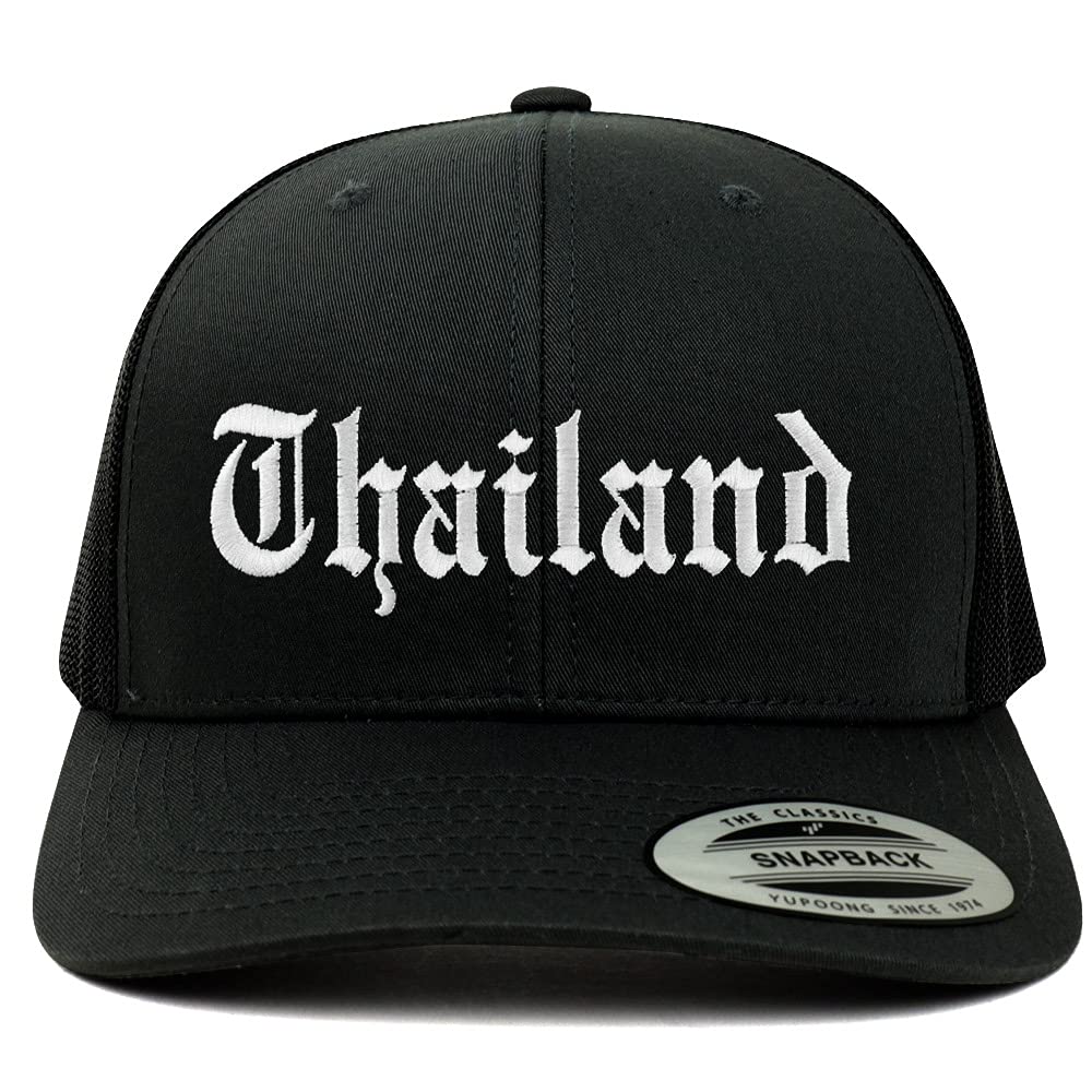 Trendy Apparel Shop Thailand Old English 6 Panel Trucker Mesh Cap