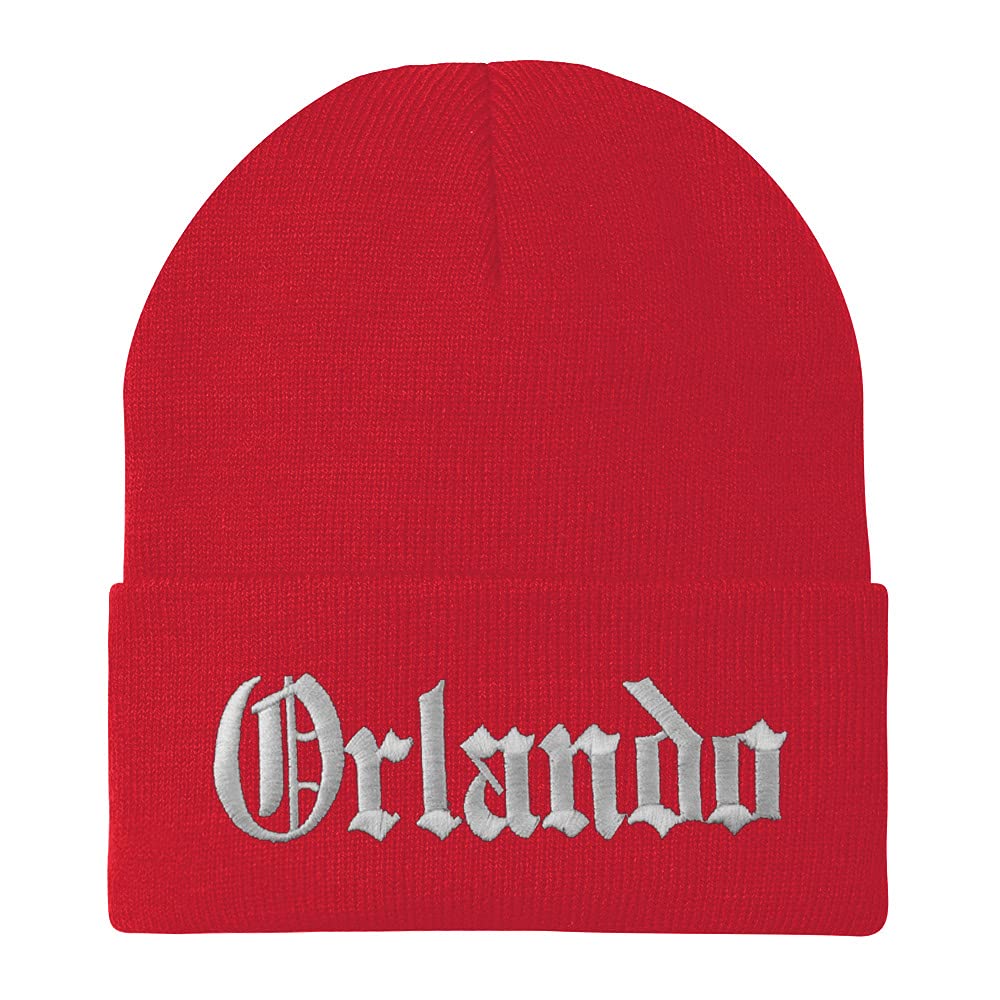 Trendy Apparel Shop Orlando Old English Embroidered Long Cuff Beanie