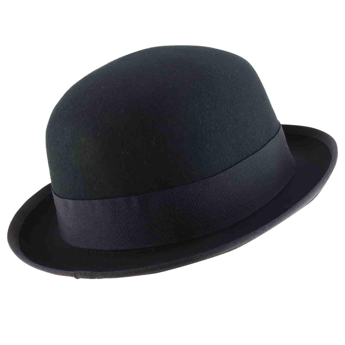 Trendy Apparel Shop Men's Wool Felt Upturn Brim Round Bowler Hat