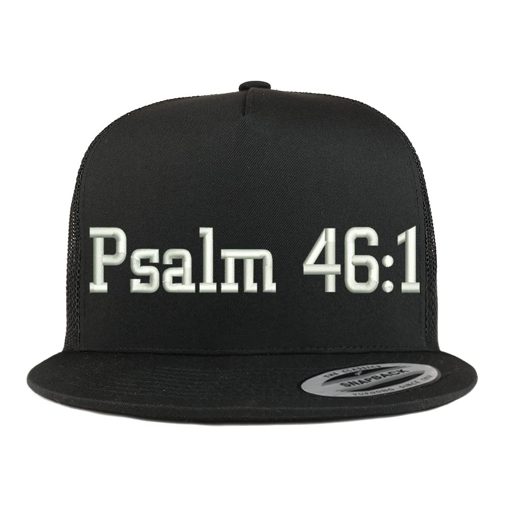 Trendy Apparel Shop Psalm 46:1 5 Panel Flatbill Trucker Cap