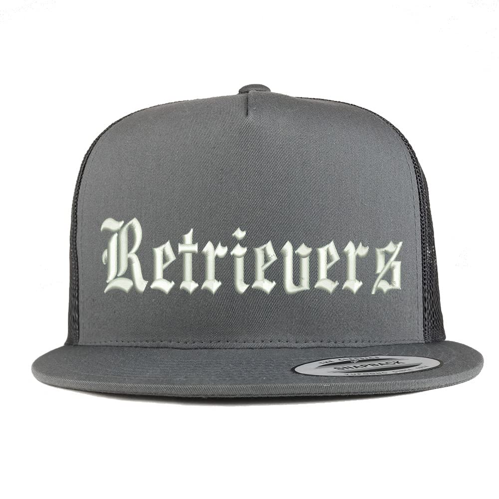 Trendy Apparel Shop Old English Retrivers 5 Panel Flatbill Trucker Cap