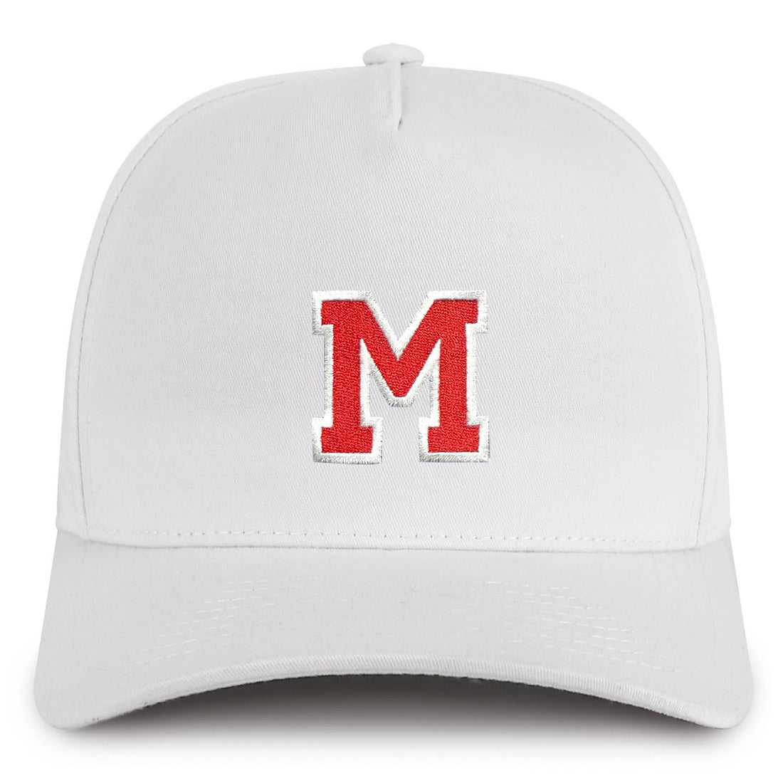 Trendy Apparel Shop Letter M Varsity Font 5 Panel Structured Baseball Cap