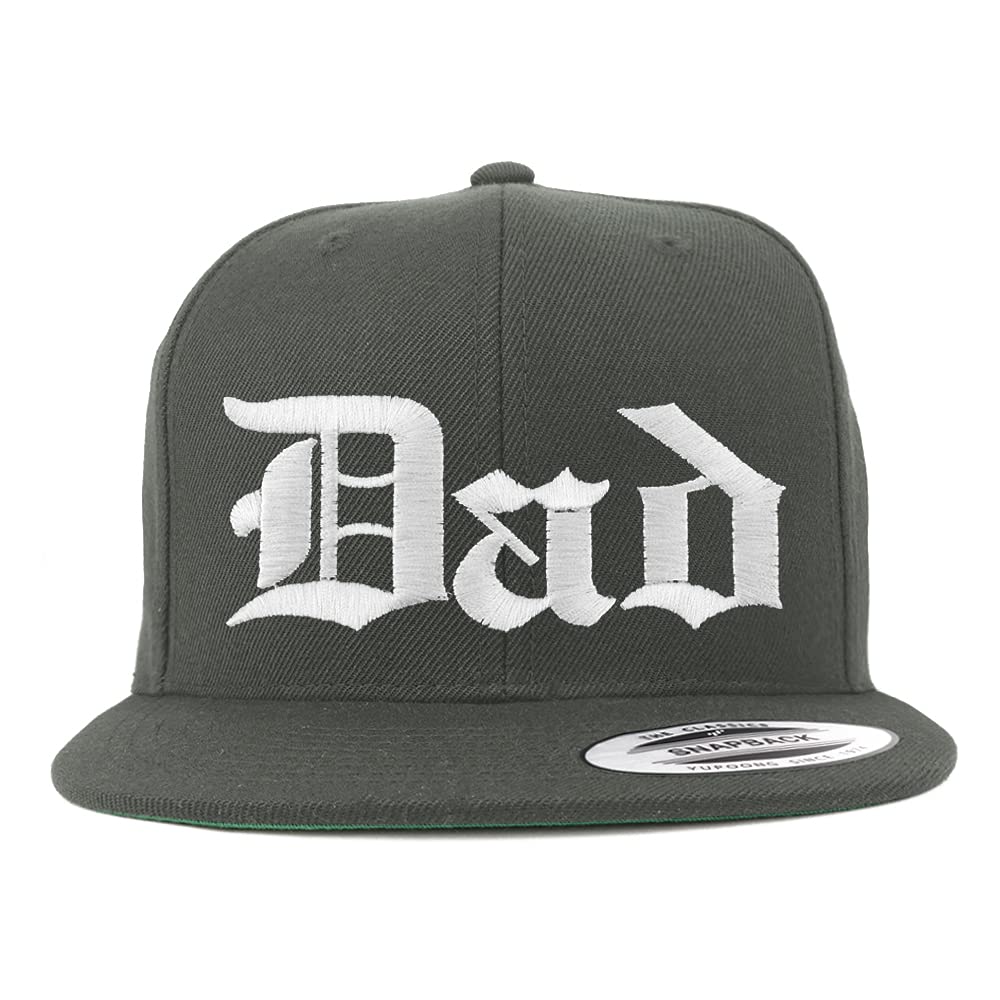 Trendy Apparel Shop DAD Old English Embroidered Flatbill Snapback