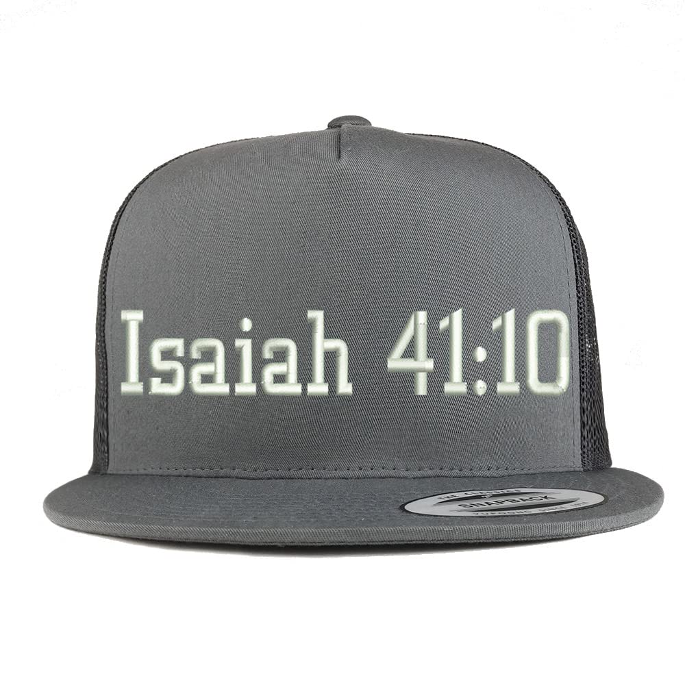 Trendy Apparel Shop Isaiah 41:10 5 Panel Flatbill Trucker Cap