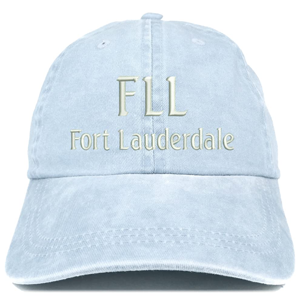 Trendy Apparel Shop FLL Fort Lauderdale Embroidered Pigment Dyed Washed Baseball Cap