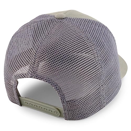 Trendy Apparel Shop Oversize XXL 6 Panel Structured Curved Bill Mesh Snapback Trucker Cap