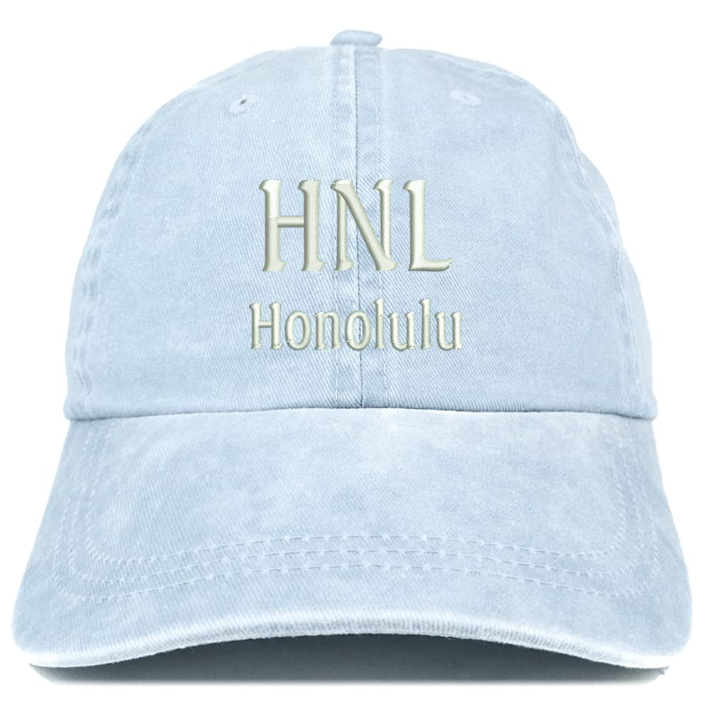 Trendy Apparel Shop HNL Honolulu Embroidered Pigment Dyed Washed Baseball Cap