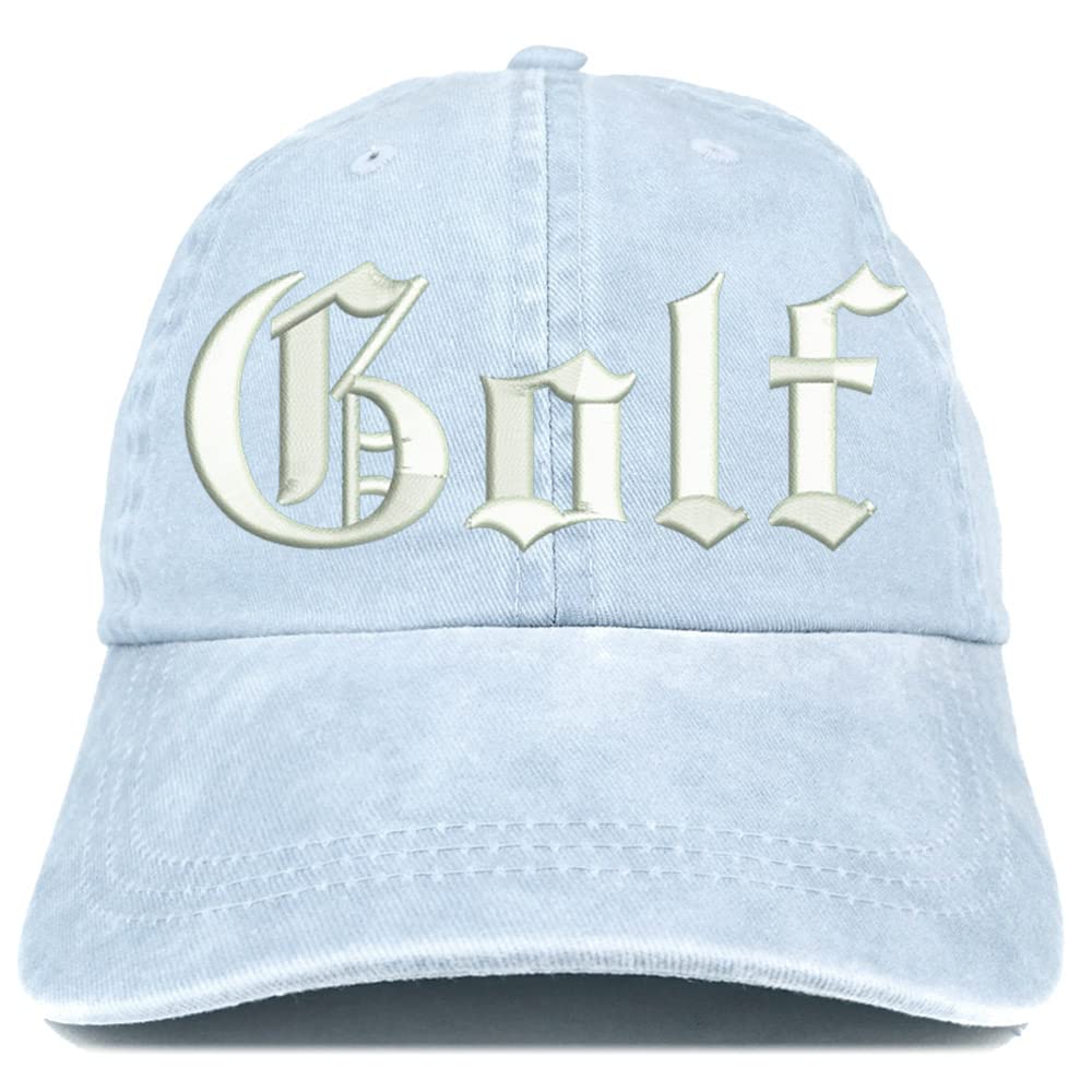 Trendy Apparel Shop Old English Golf Washed Pigment Dyed Baseball Cap