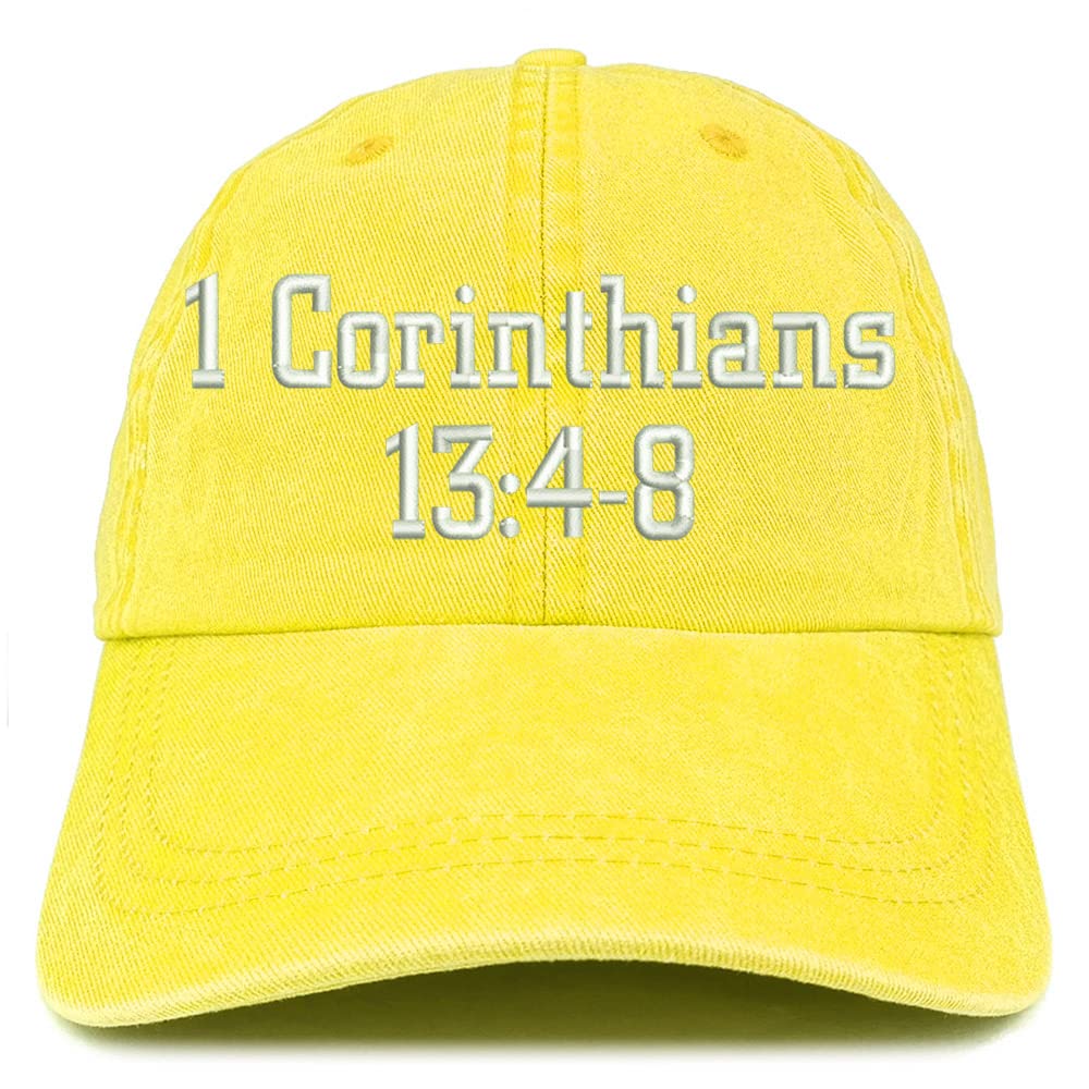 Trendy Apparel Shop 1 Corinthians 13:4-8 Washed Pigment Dyed Baseball Cap