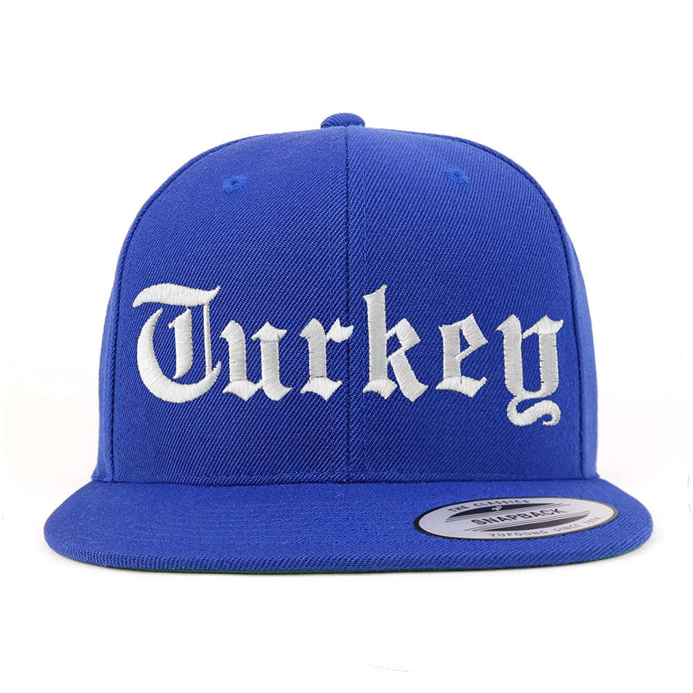 Trendy Apparel Shop Turkey Old English Embroidered Flatbill Snapback