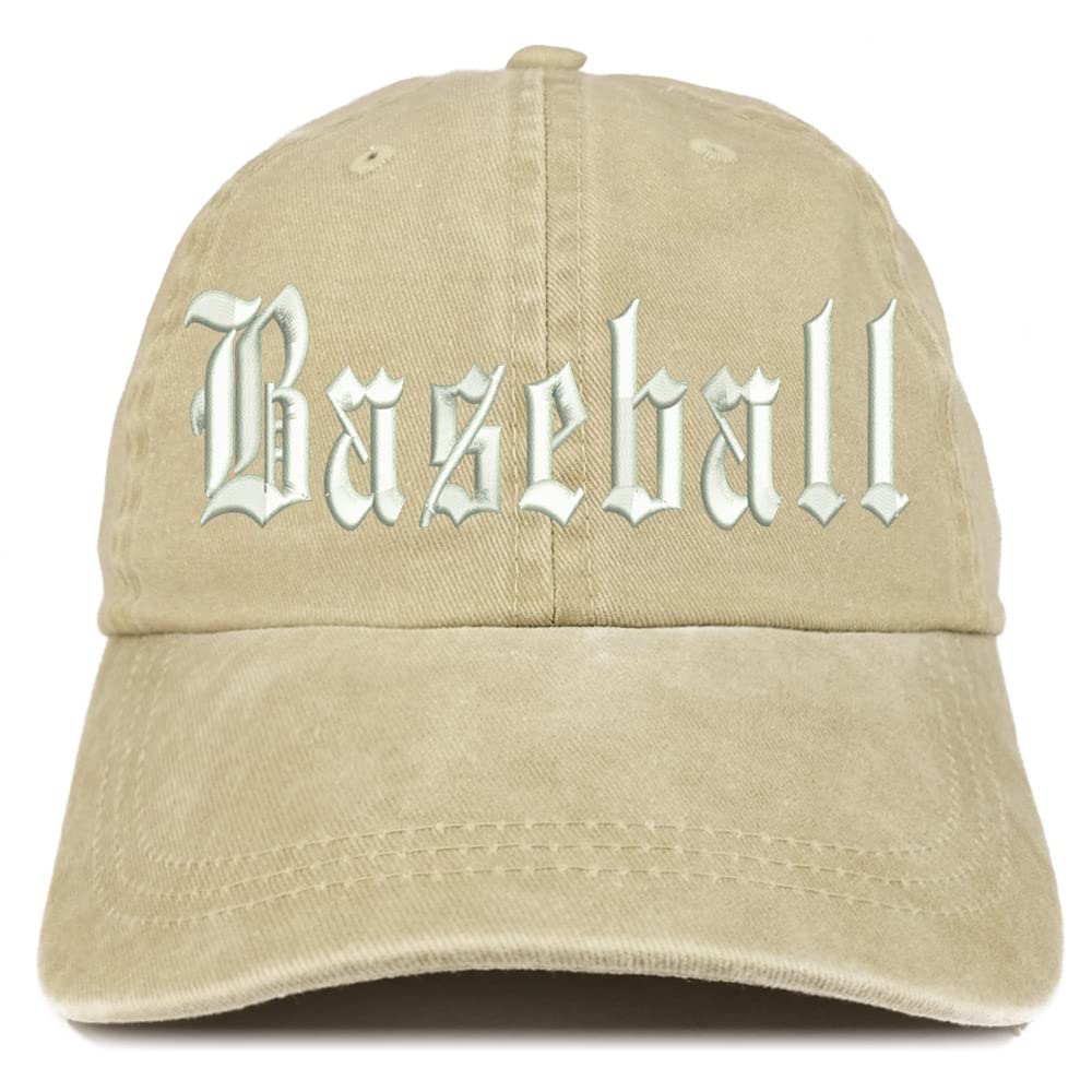 Trendy Apparel Shop Old English Baseball Washed Pigment Dyed Baseball Cap