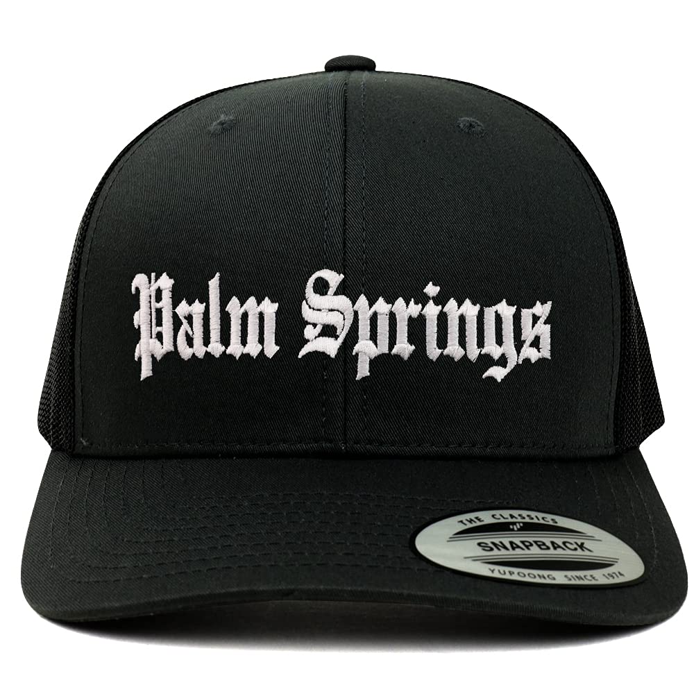 Trendy Apparel Shop Palm Springs Old English 6 Panel Trucker Mesh Cap