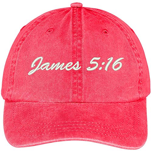 Trendy Apparel Shop Bible Verse James 5:16 Embroidered Pigment Dyed Cotton Baseball Cap