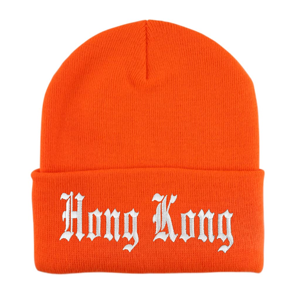 Trendy Apparel Shop Hong Kong Old English Embroidered Long Cuff Beanie
