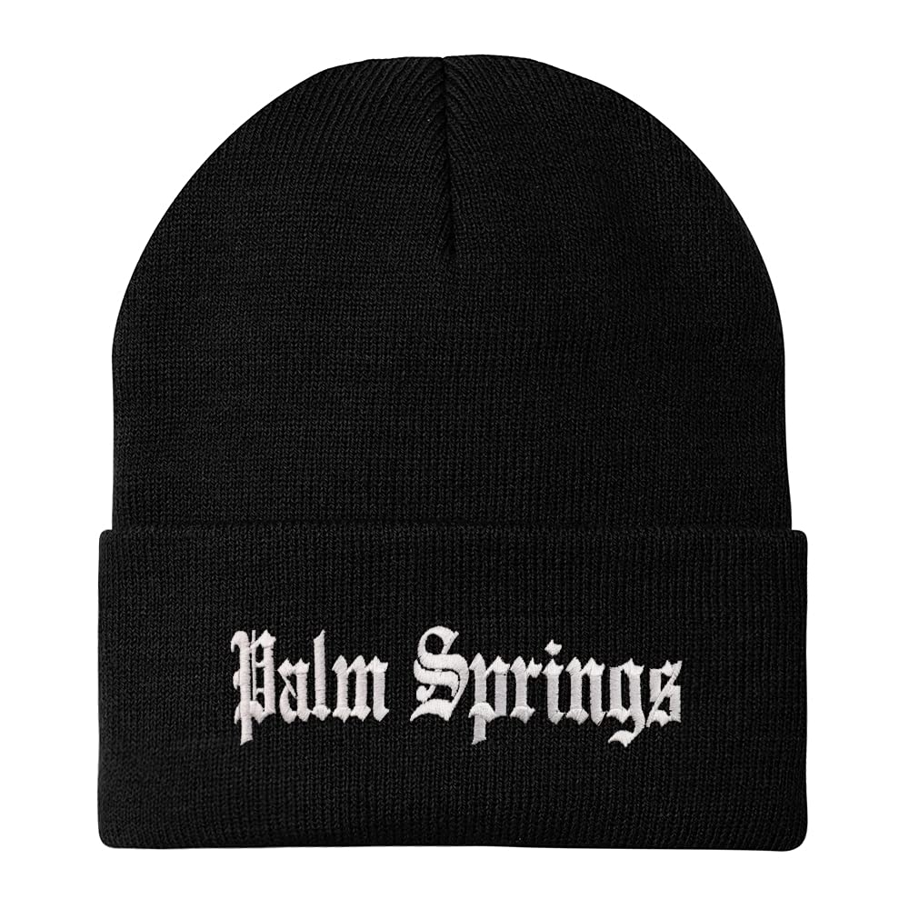 Trendy Apparel Shop Palm Springs Old English Embroidered Long Cuff Beanie