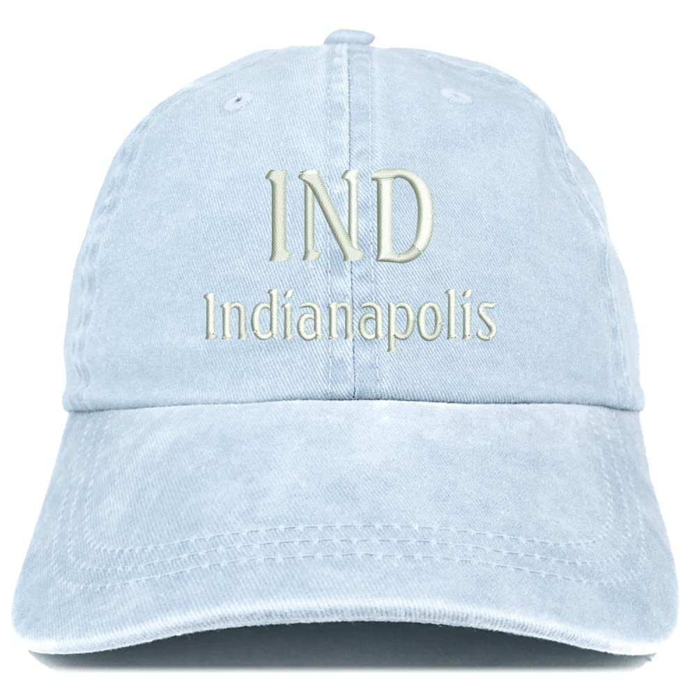 Trendy Apparel Shop IND Indianapolis Embroidered Pigment Dyed Washed Baseball Cap