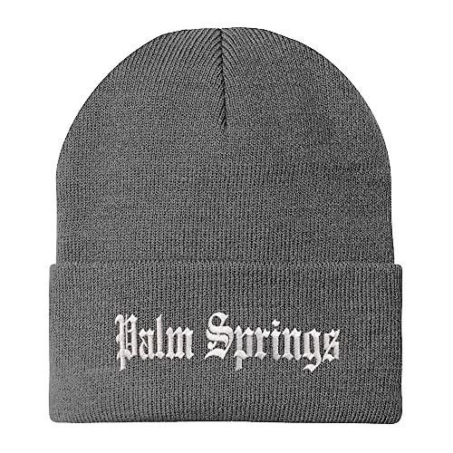 Trendy Apparel Shop Palm Springs Old English Embroidered Long Cuff Beanie