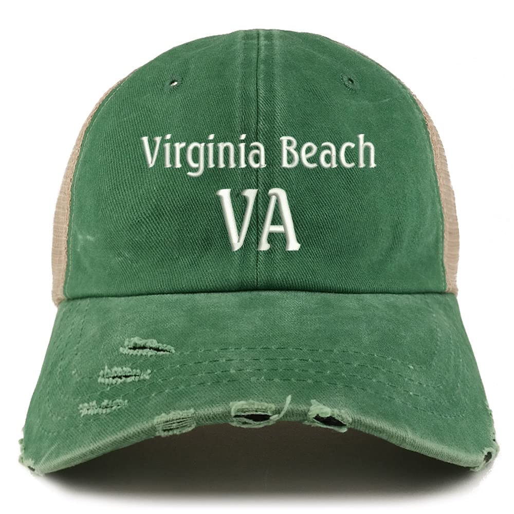 Trendy Apparel Shop Virginia Beach VA Embroidered Frayed Bill Trucker Mesh Back Cap