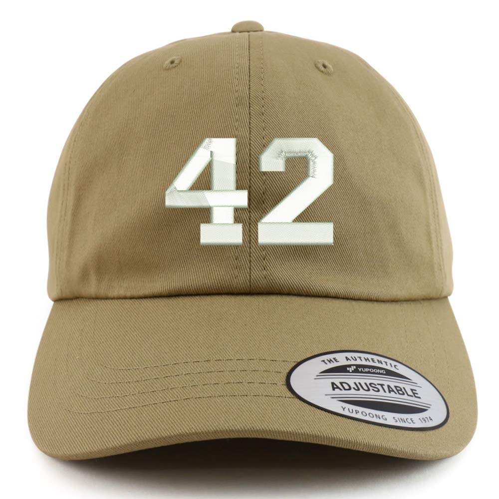 Trendy Apparel Shop XXL Number 42 Collegiate Embroidered Unstructured Cap
