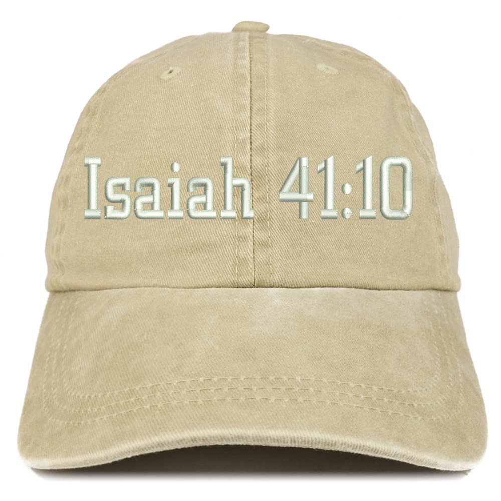 Trendy Apparel Shop Isaiah 41:10 Washed Pigment Dyed Baseball Cap