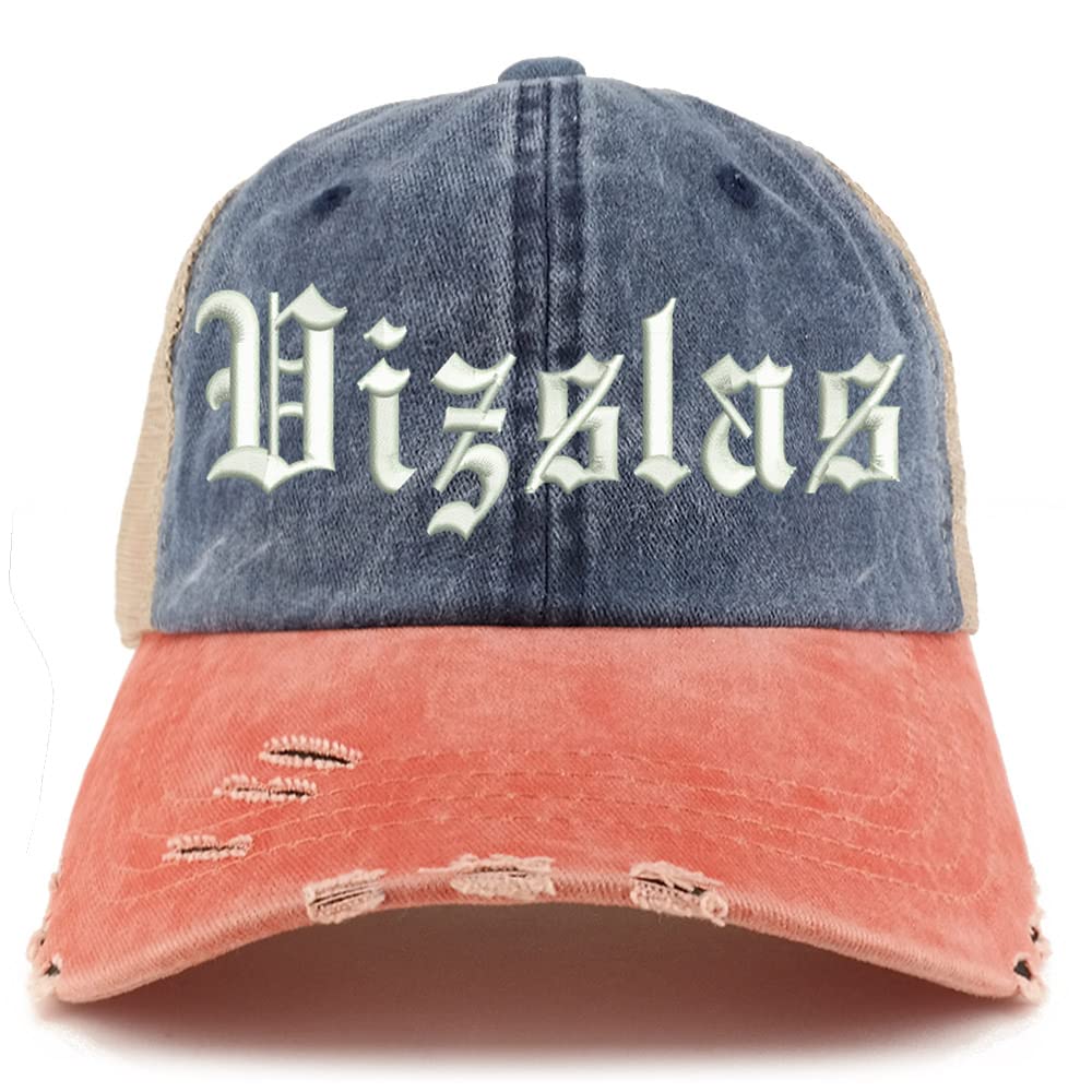 Trendy Apparel Shop Old English Vizslas Frayed Bill Trucker Mesh Back Cap