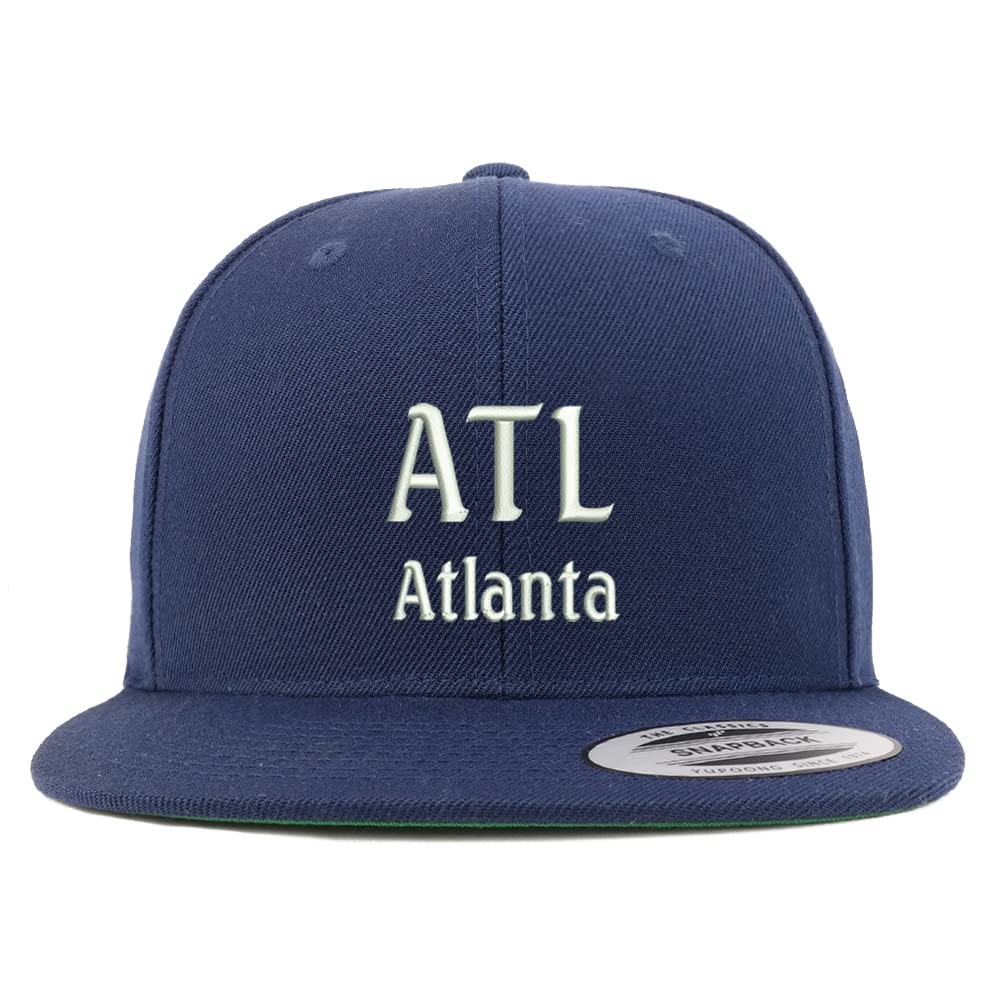 Trendy Apparel Shop ATL Atlanta Embroidered Flatbill Snapback