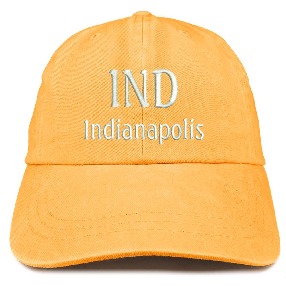 Trendy Apparel Shop IND Indianapolis Embroidered Pigment Dyed Washed Baseball Cap