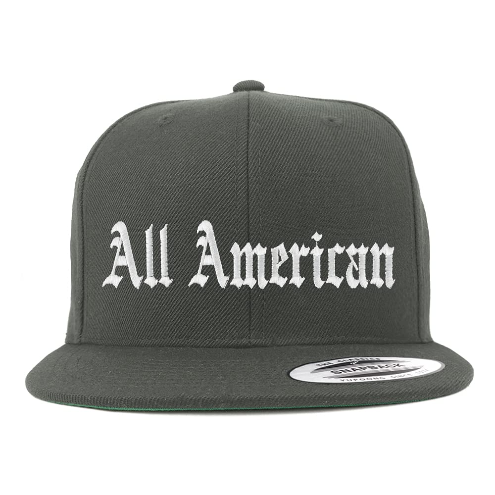 Trendy Apparel Shop All American Old English Embroidered Flatbill Snapback