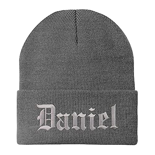 Trendy Apparel Shop Daniel Old English Embroidered Long Cuff Beanie