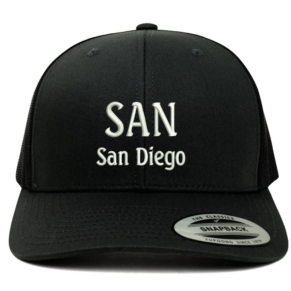 Trendy Apparel Shop SAN San Diego Embroidered Retro Fit Trucker Mesh Cap