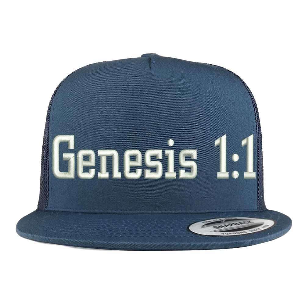 Trendy Apparel Shop Genesis 1:1 5 Panel Flatbill Trucker Cap