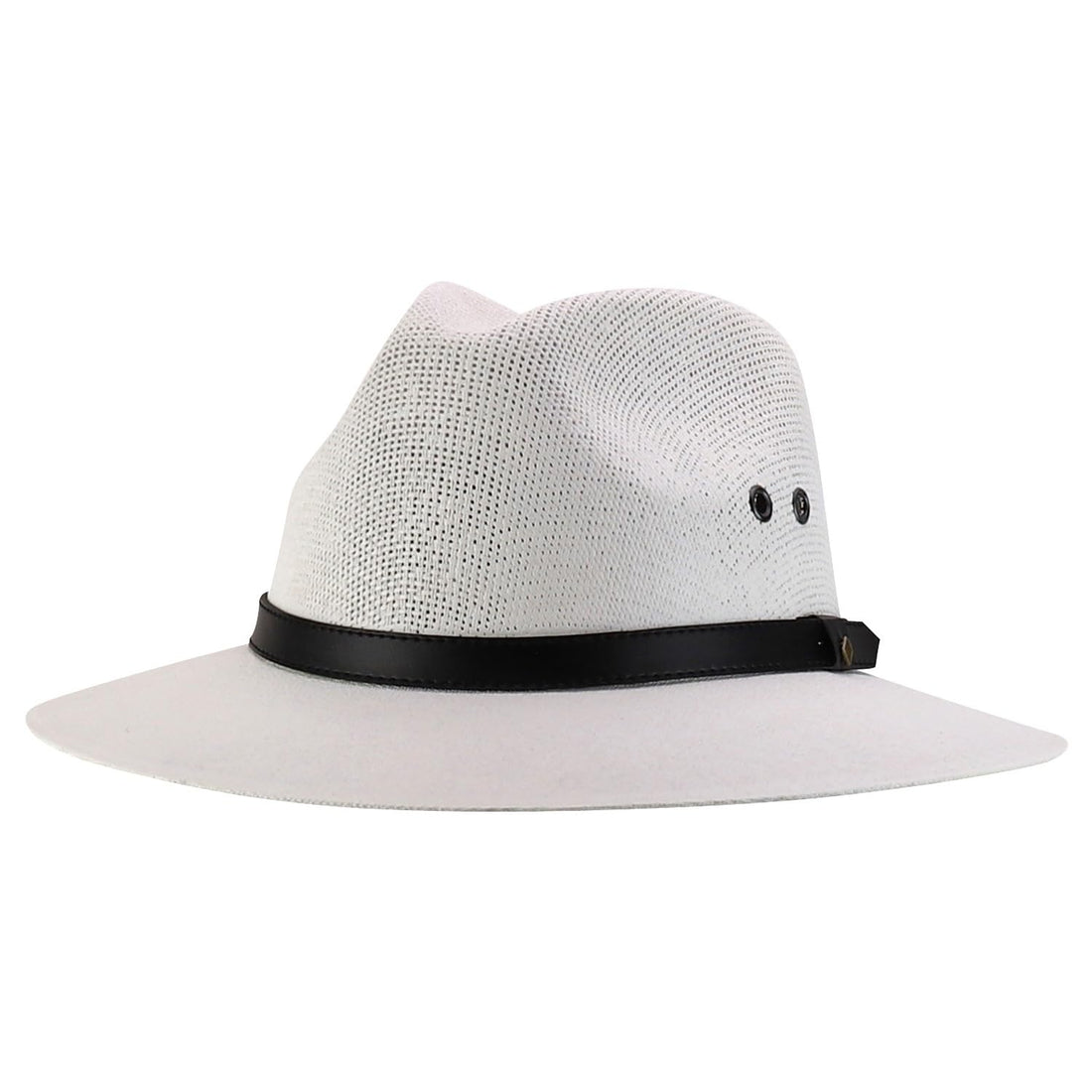 Trendy Apparel Shop Classic Retro Panama Straw Hat with Leather Band