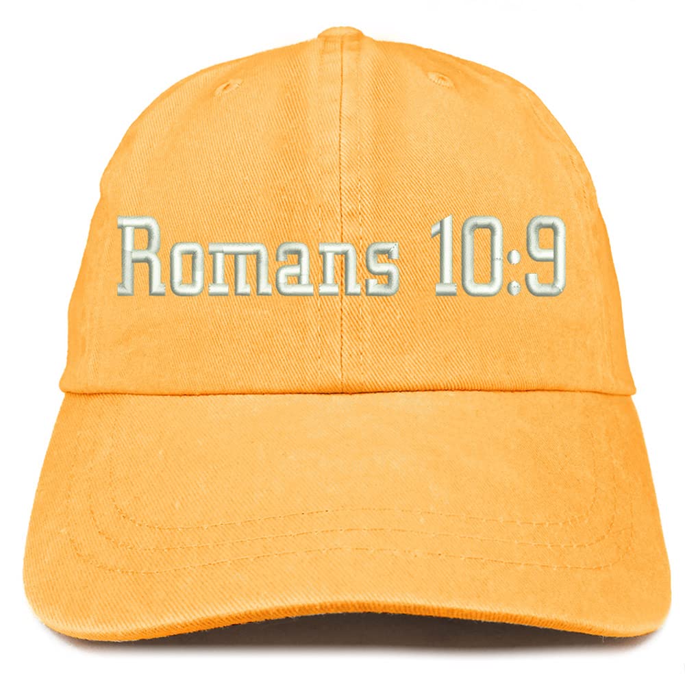 Trendy Apparel Shop Romans 10:9 Washed Pigment Dyed Baseball Cap