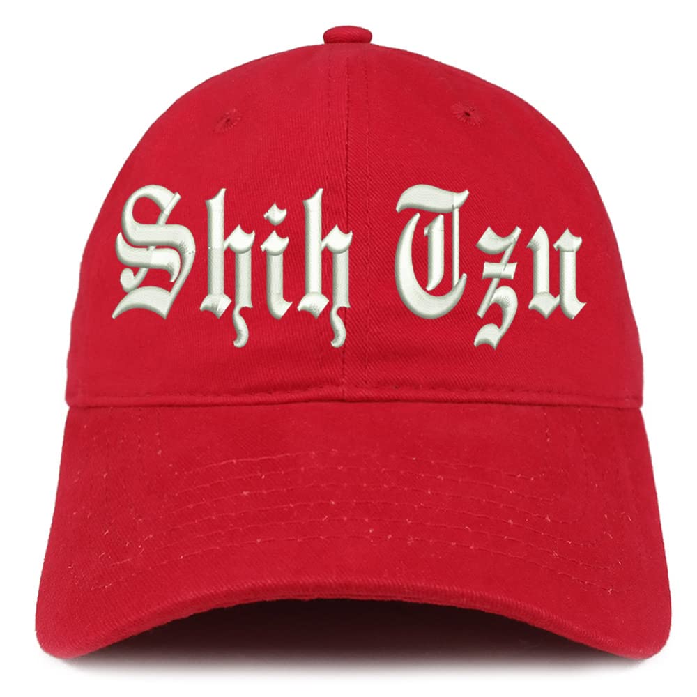 Trendy Apparel Shop Old English Shih Tzu Low Profile Soft Cotton Baseball Cap